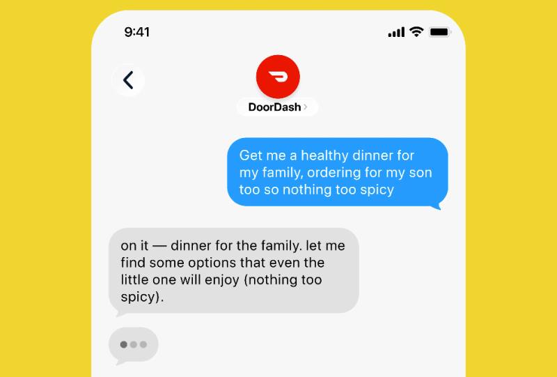 DoorDash با عامل هوش مصنوعی، سفارش غذا از طریق پیامک اپل را فعال کرد