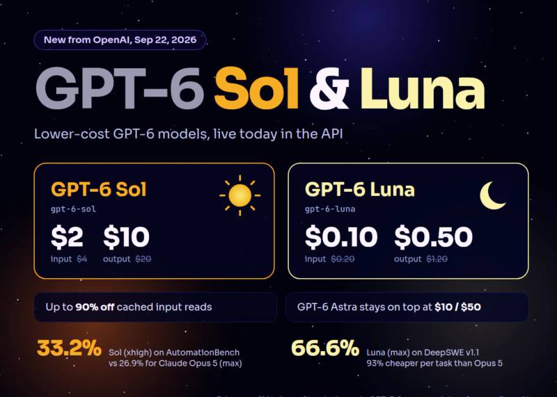 OpenAI دو مدل جدید GPT-6 را با قیمتگذاری نصفه و دسترسی API منتشر کرد