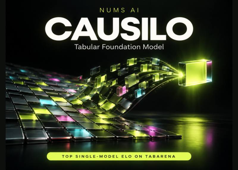 عرضه مدل پایه جدولی «Causilo» از سوی Nums AI؛ صدرنشینی در رتبهبندی تکمدلها در TabArena